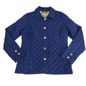 C Wonder Quilted Coat Blue W/Gold Buttons Size‎ S